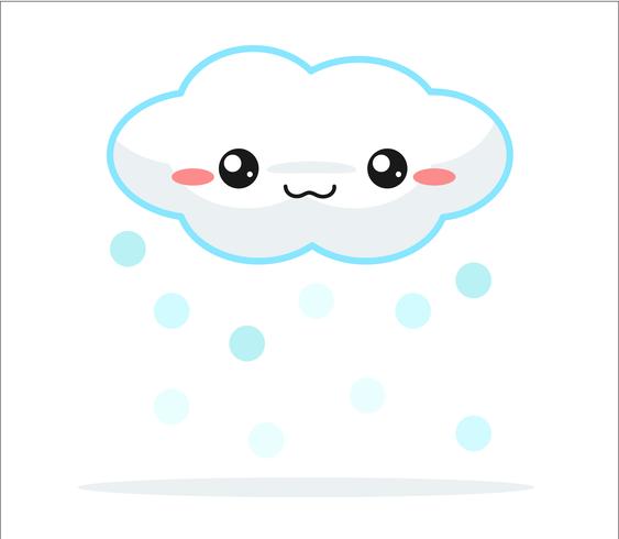 Weather forecast vector cute kawaii cartoon.