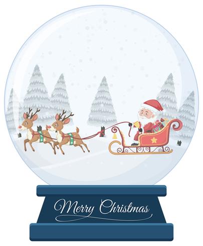 Bola de cristal de Navidad sobre fondo blanco vector