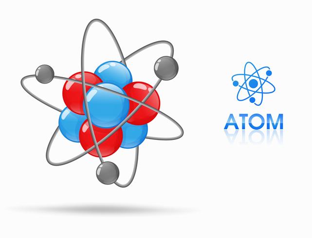 La ciencia de los estudios moleculares de los átomos consiste en protones, neutrones y electrones. Orbitar alrededor vector