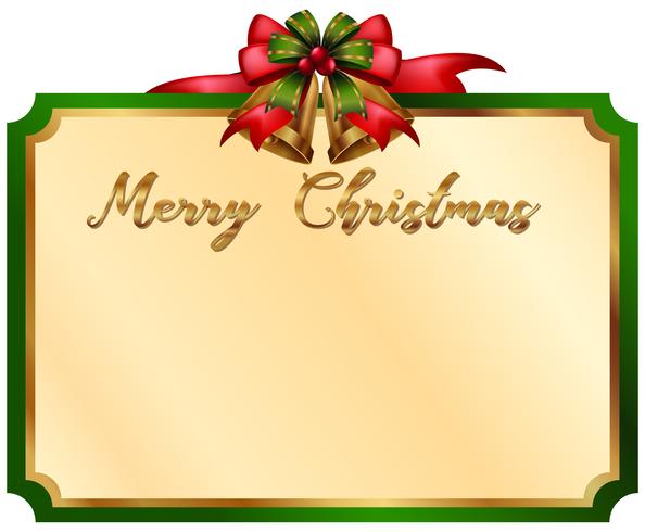 Merry Christmas card with green border vector