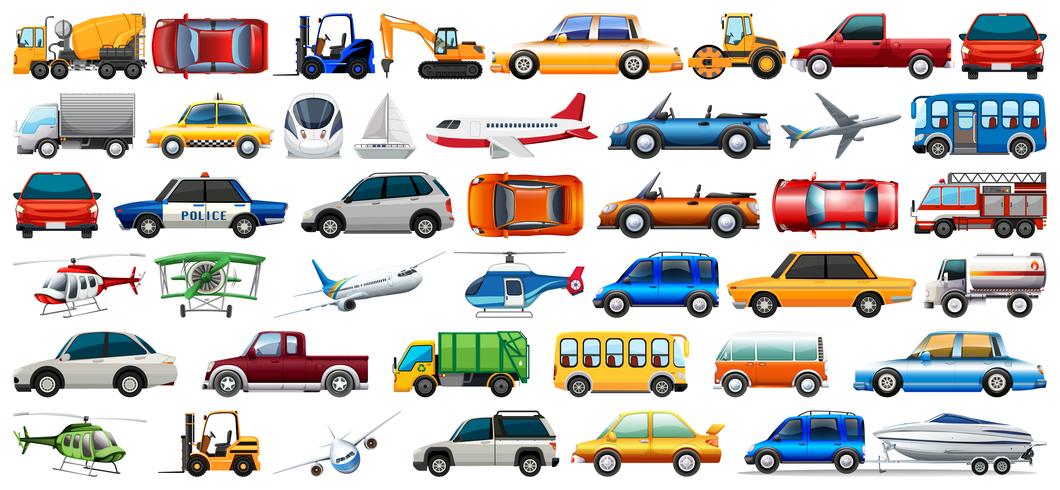 Set of transportation vehicle vector