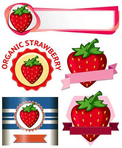 Strawberry Banner on White Background vector