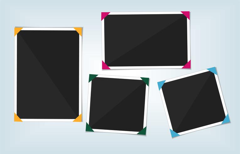 Vector set of template photo frame. isolate on transparent background.