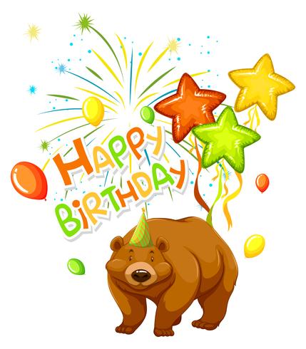 A bear on party template vector