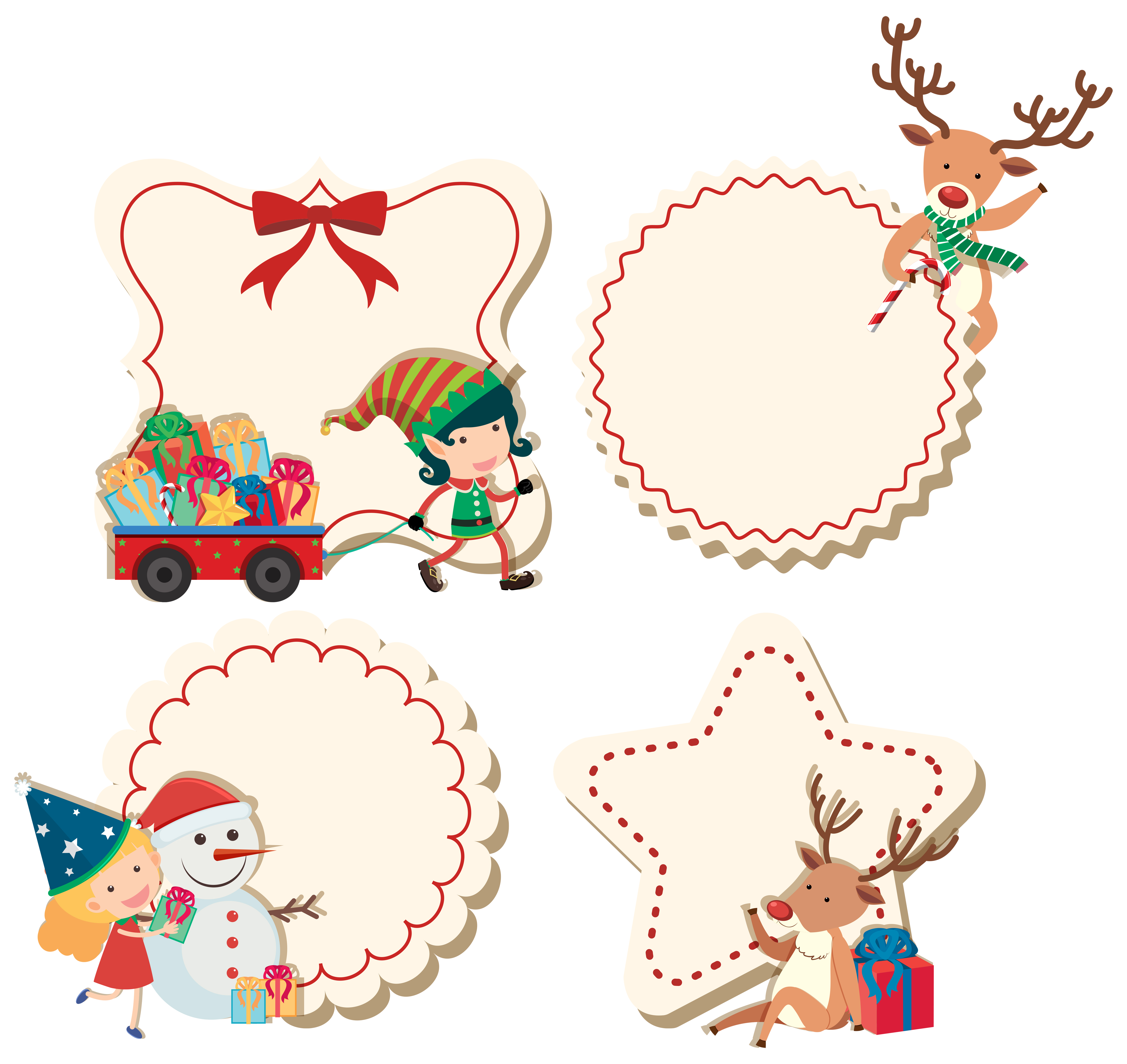 Download Four labels with christmas theme - Download Free Vectors ...