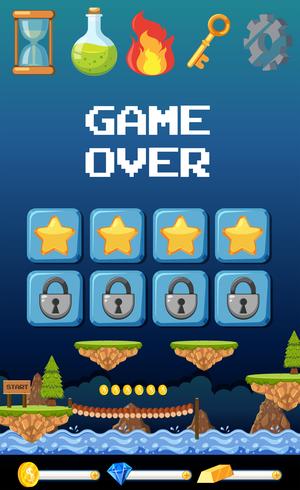 Game over template design vector