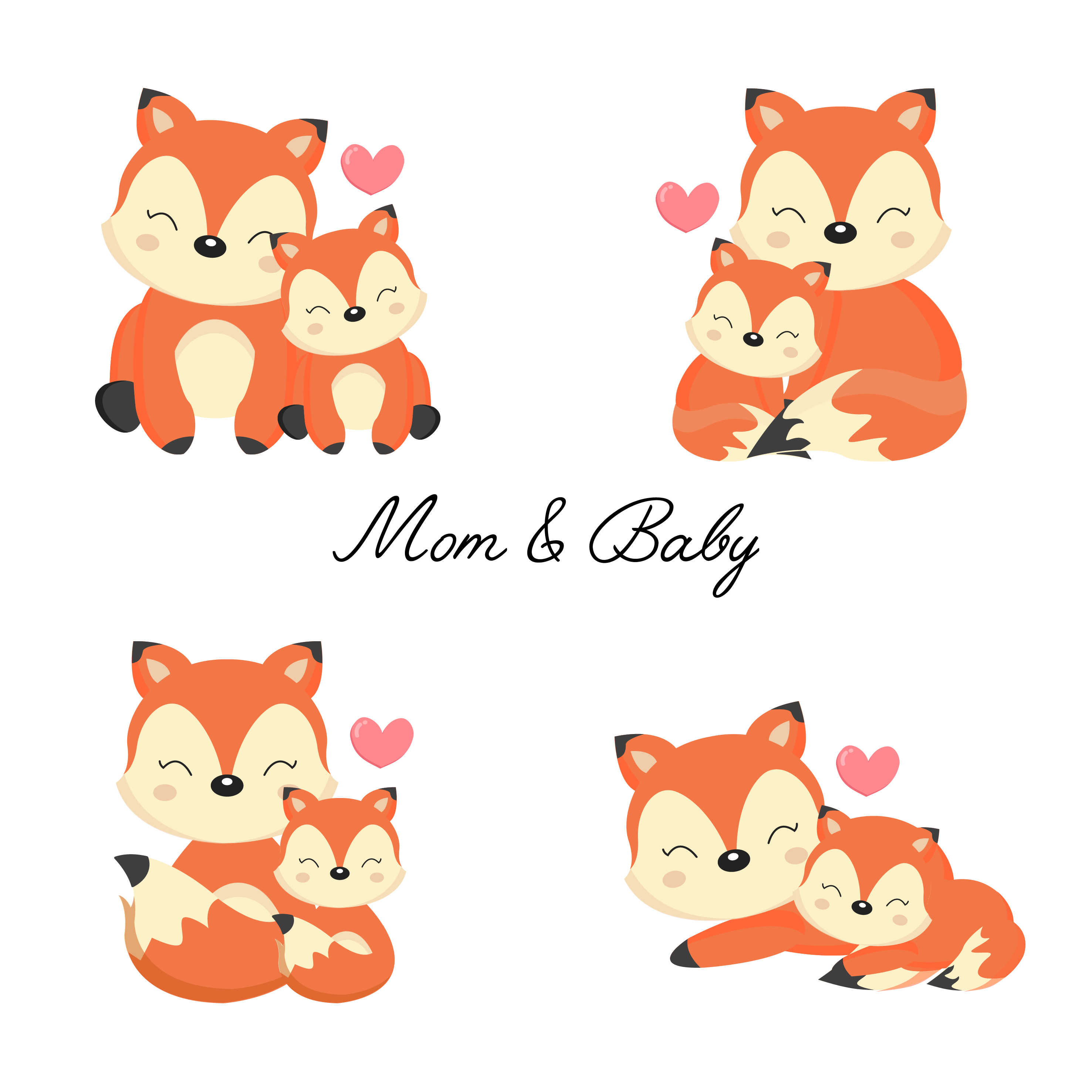 Set Of Little Fox And Mother Woodland Animal Cartoon 5945 Vector Art At Vecteezy Set Of Little Fox And Mother Woodland Animal Cartoon 5945 Vector Art At Vecteezy