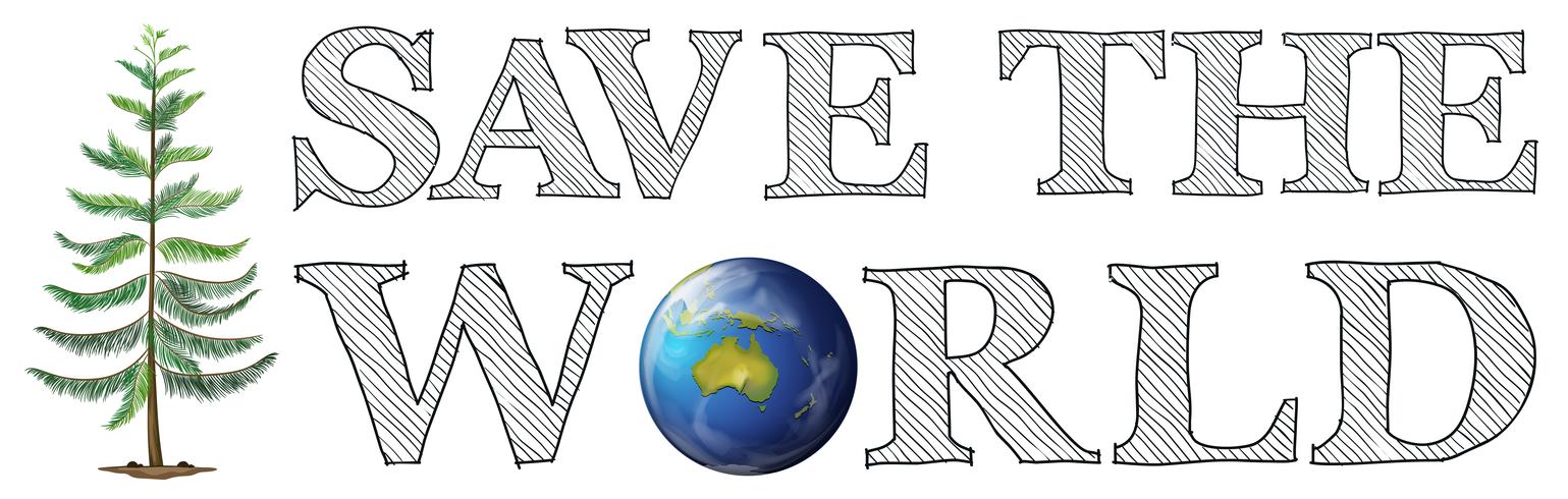 Save the world icon vector