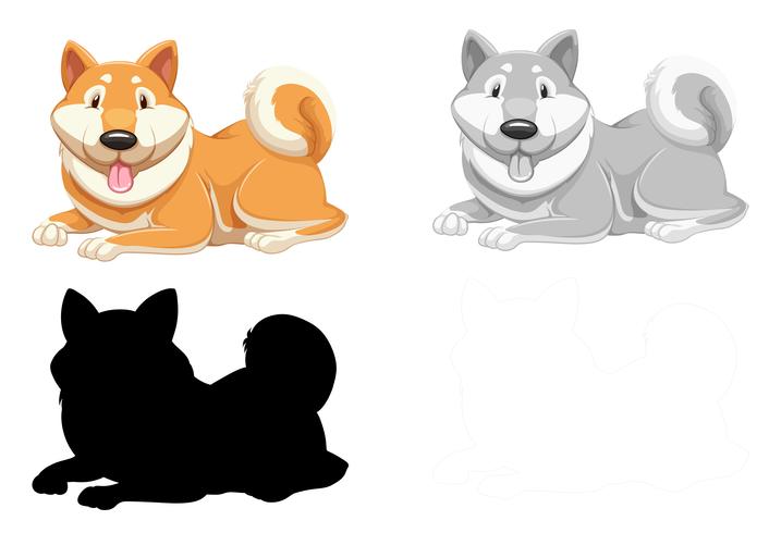 Conjunto de perro lindo vector