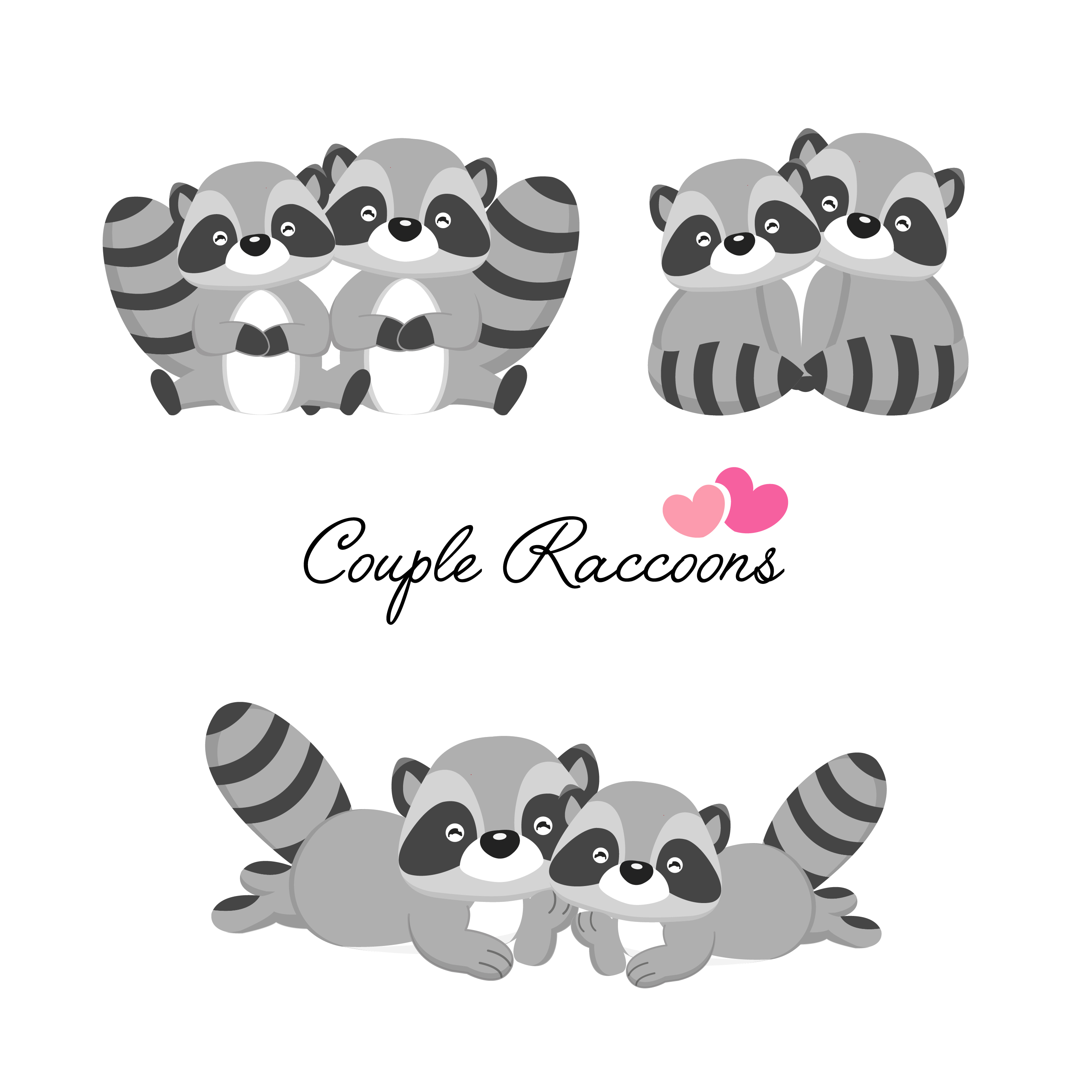 Set of couple raccoons in love for Valentine's day. 594639 Vector Art at Vecteezy Set of couple raccoons in love for Valentine's day. 594639 Vector Art at Vecteezy