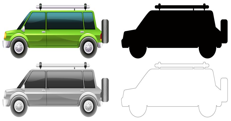 Conjunto de coches de diferentes estilos. vector