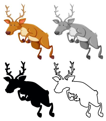 set of jumping elks vector