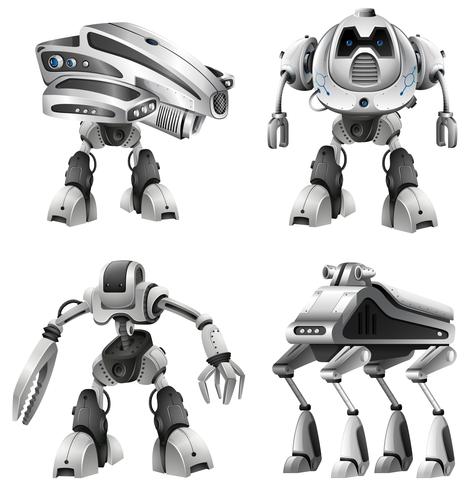 Set of different robots vector