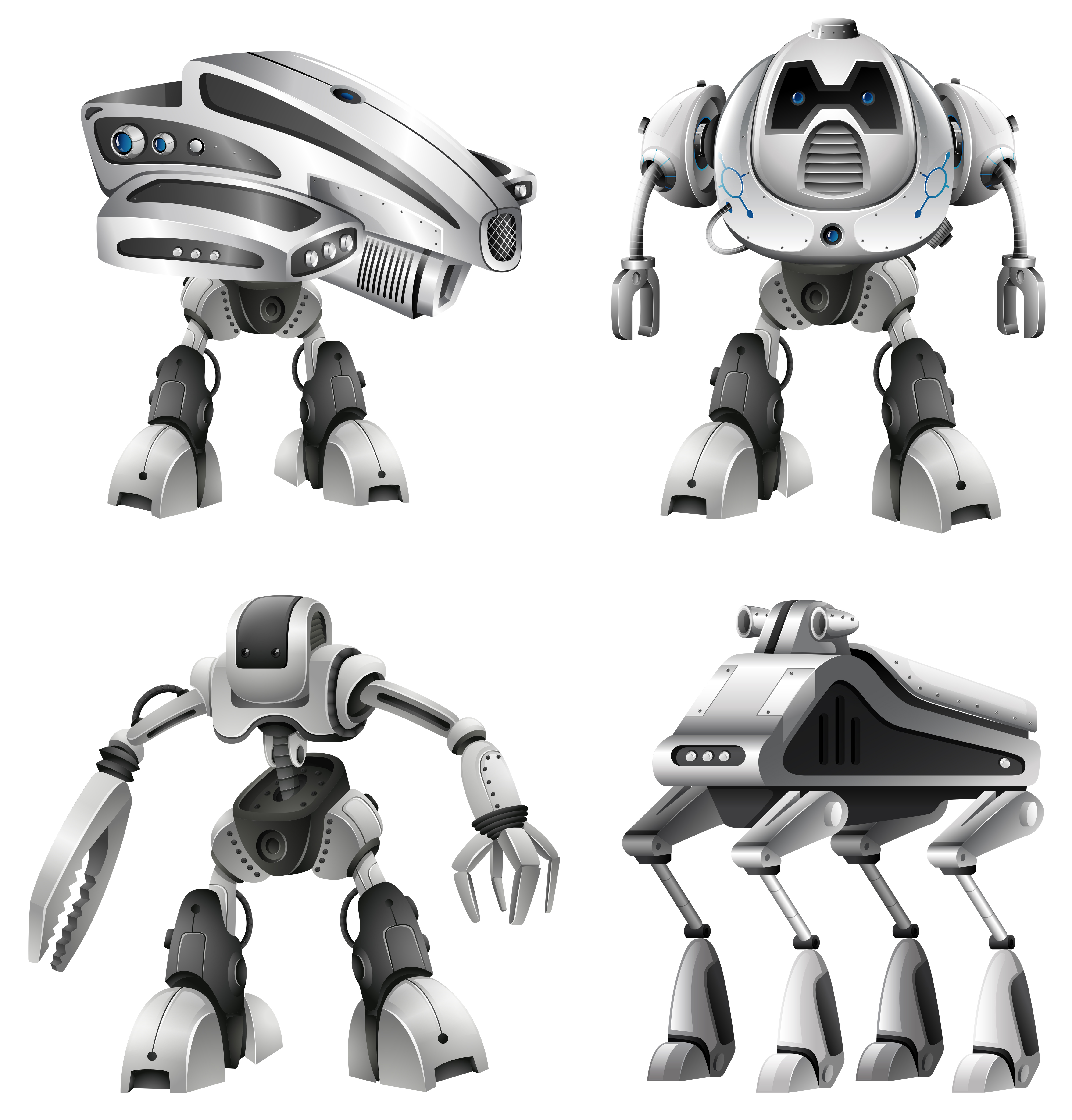 Set of different robots 594707 Vector Art at Vecteezy