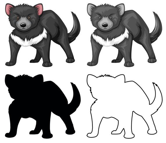 Set of tasmanian devil vector