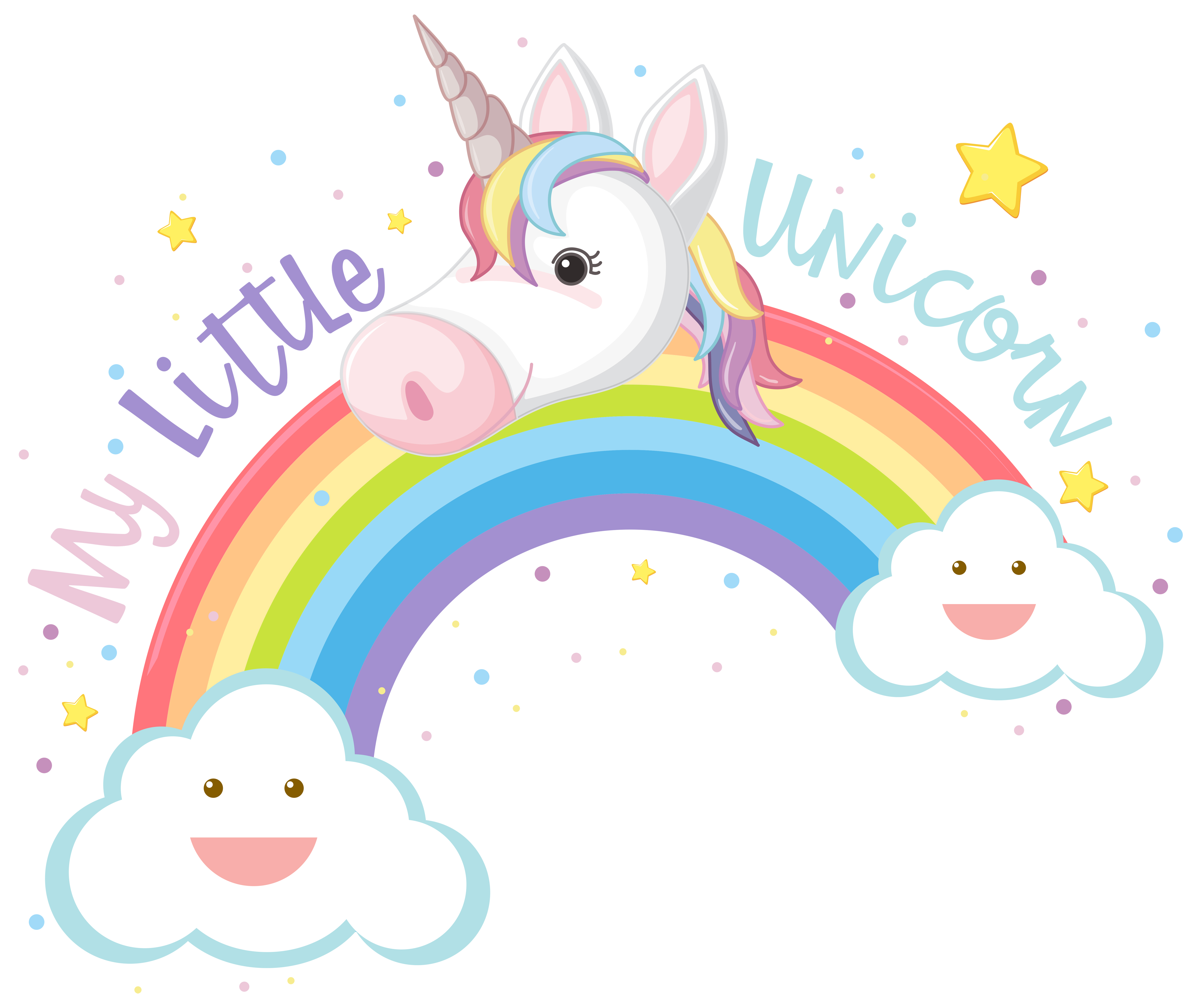 My Little Unicorn And Rainbow 594747 Vector Art At Vecteezy