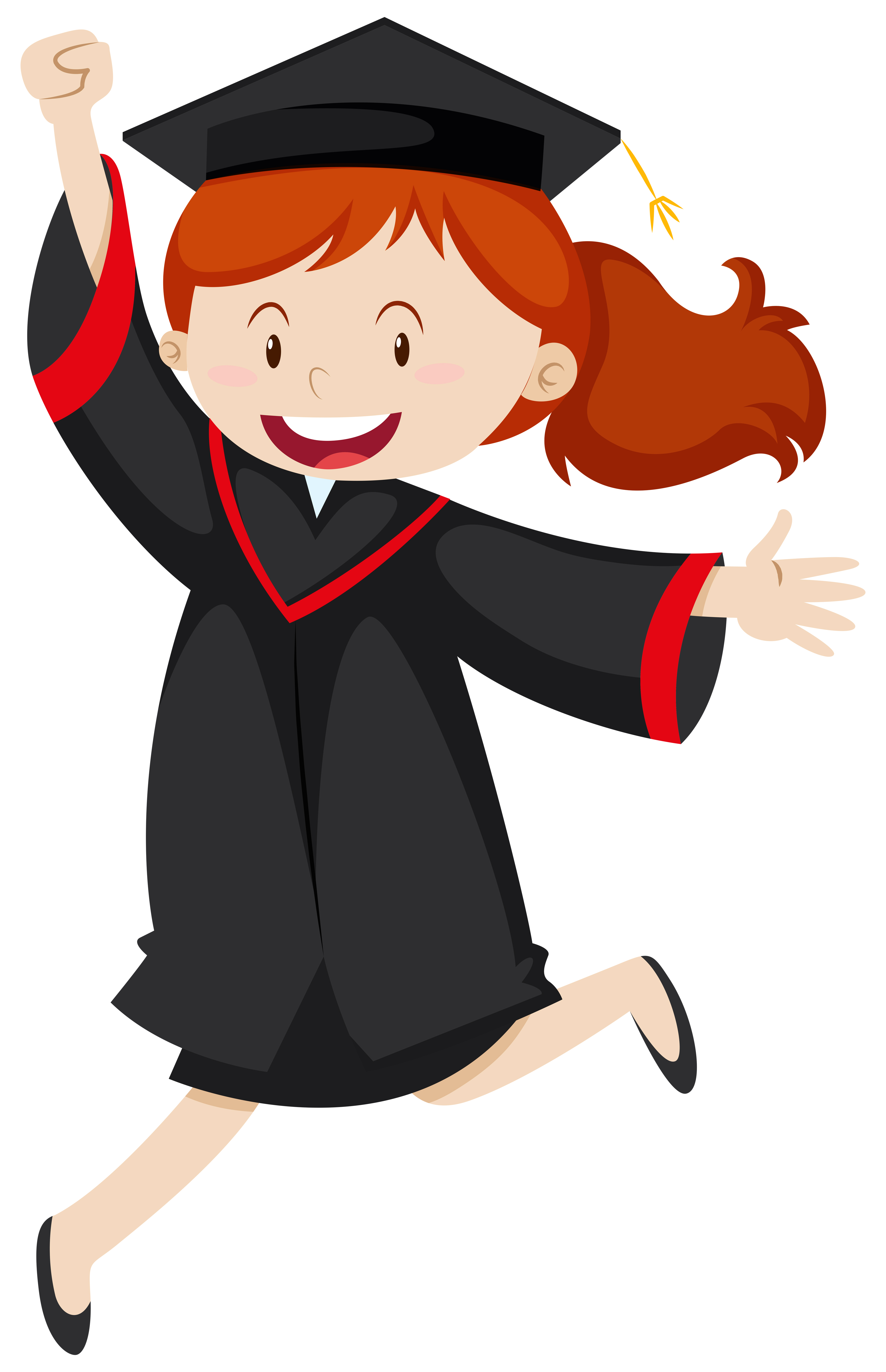 Download Happy woman in graduation gown 594754 Vector Art at Vecteezy