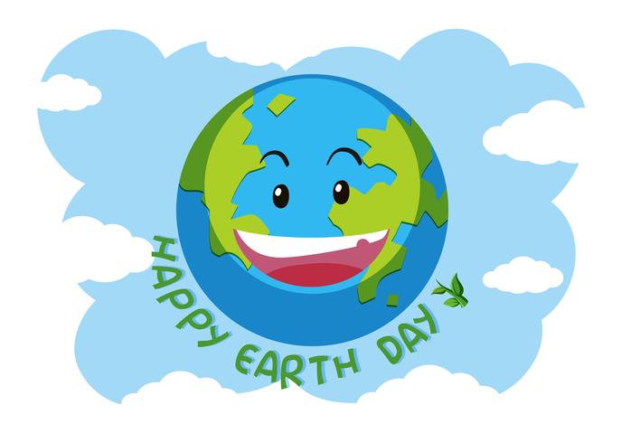 A happy earth  logo vector