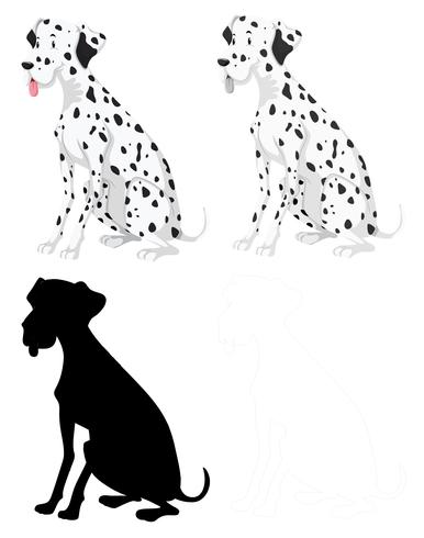 Set of dalmation dogs vector