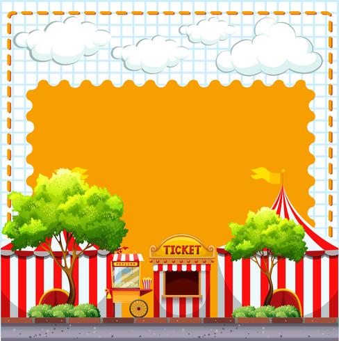 Paper design with circus tents vector