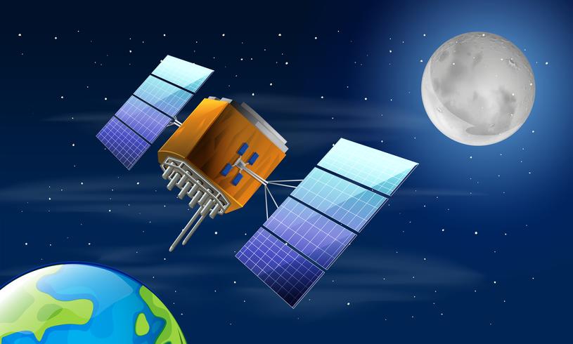 A satellite in space vector