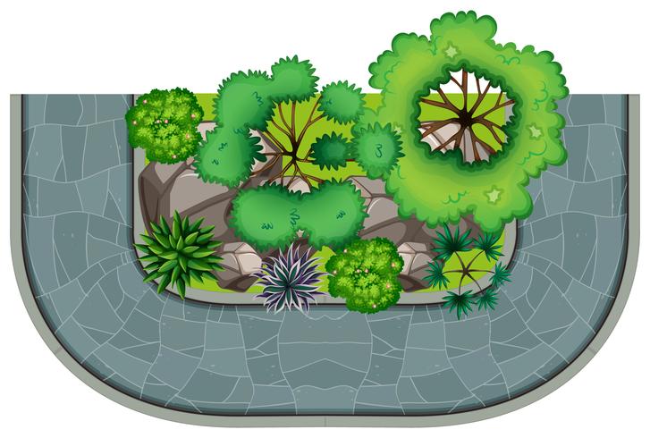 Aeral view of nature and path vector