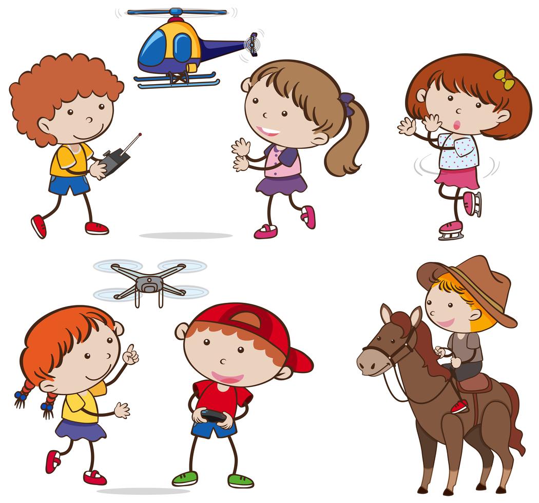 a set of kids doing activities 594896 download free vectors clipart