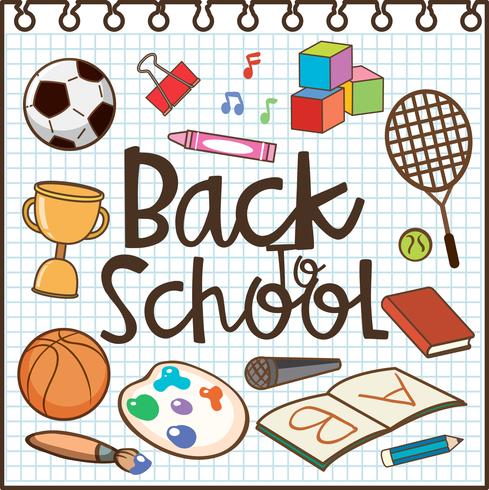 An Essential School Equiptment Template vector