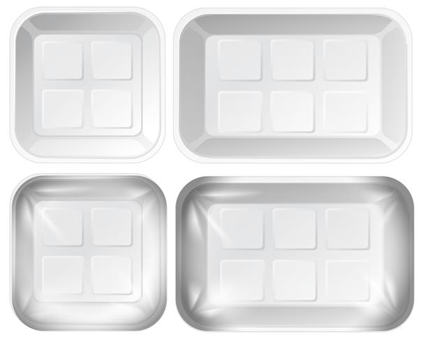 Set of foam tray package vector