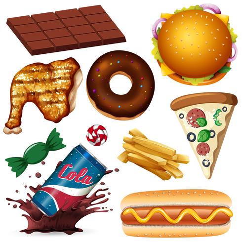 A Set of Unhealthy Food vector