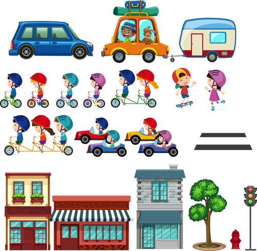 Set of urban kids vector