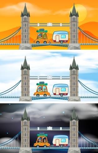 Conjunto de escenas del puente de Londres vector