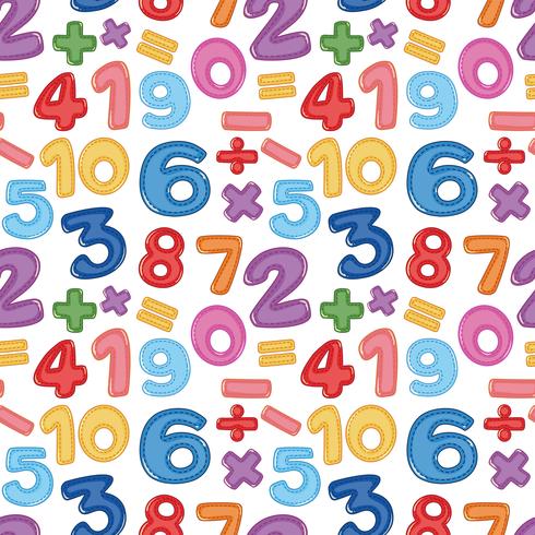 A seamless number and math icon vector