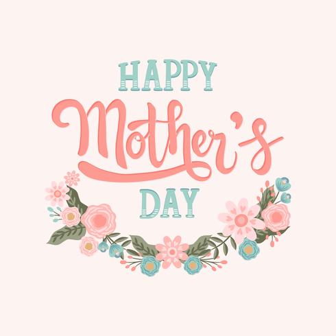 Happy Mother's Day Hand Lettering Vector Calligraphy Lettering - Vector