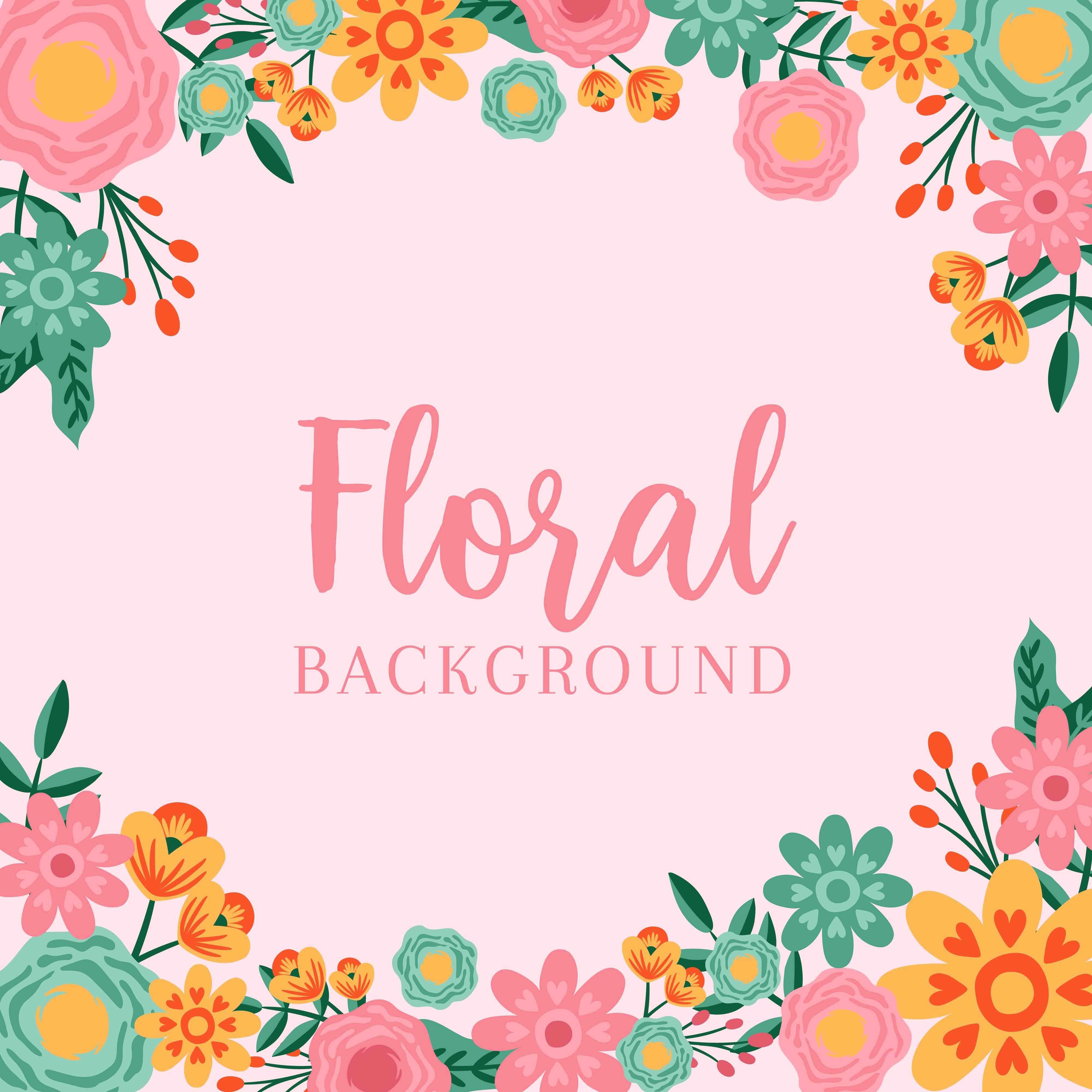 Download Hand drawn Flower Invitation Border Background - Vector ...