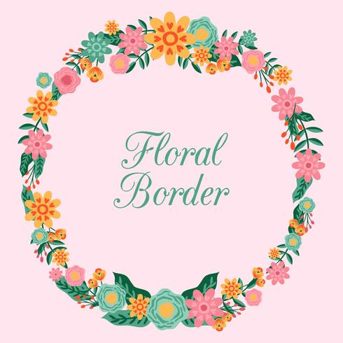 Dibujado a mano flor invitación frontera fondo - ilustración vectorial vector