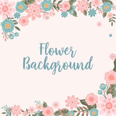 Hand drawn Flower Invitation Border Background - Vector Illustration	