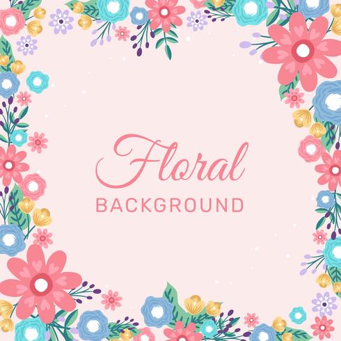 Hand drawn Flower Invitation Border Background - Vector Illustration	