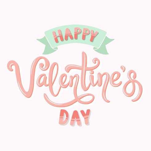 Happy Valentines Day handwritten Calligraphy  Typography  - Vector Illustration