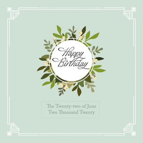 Modern Art Deco Hy Birthday Card Typography Border And Frame Art Deco Hy Birthday Card Typography