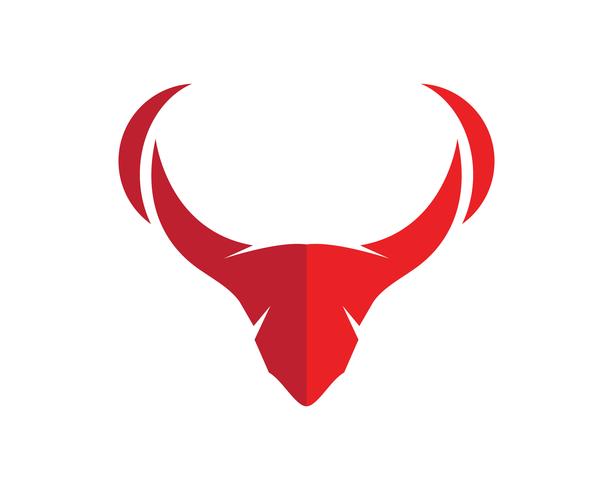 Iconos de plantilla de logotipo y símbolos de cuerno de toro vector