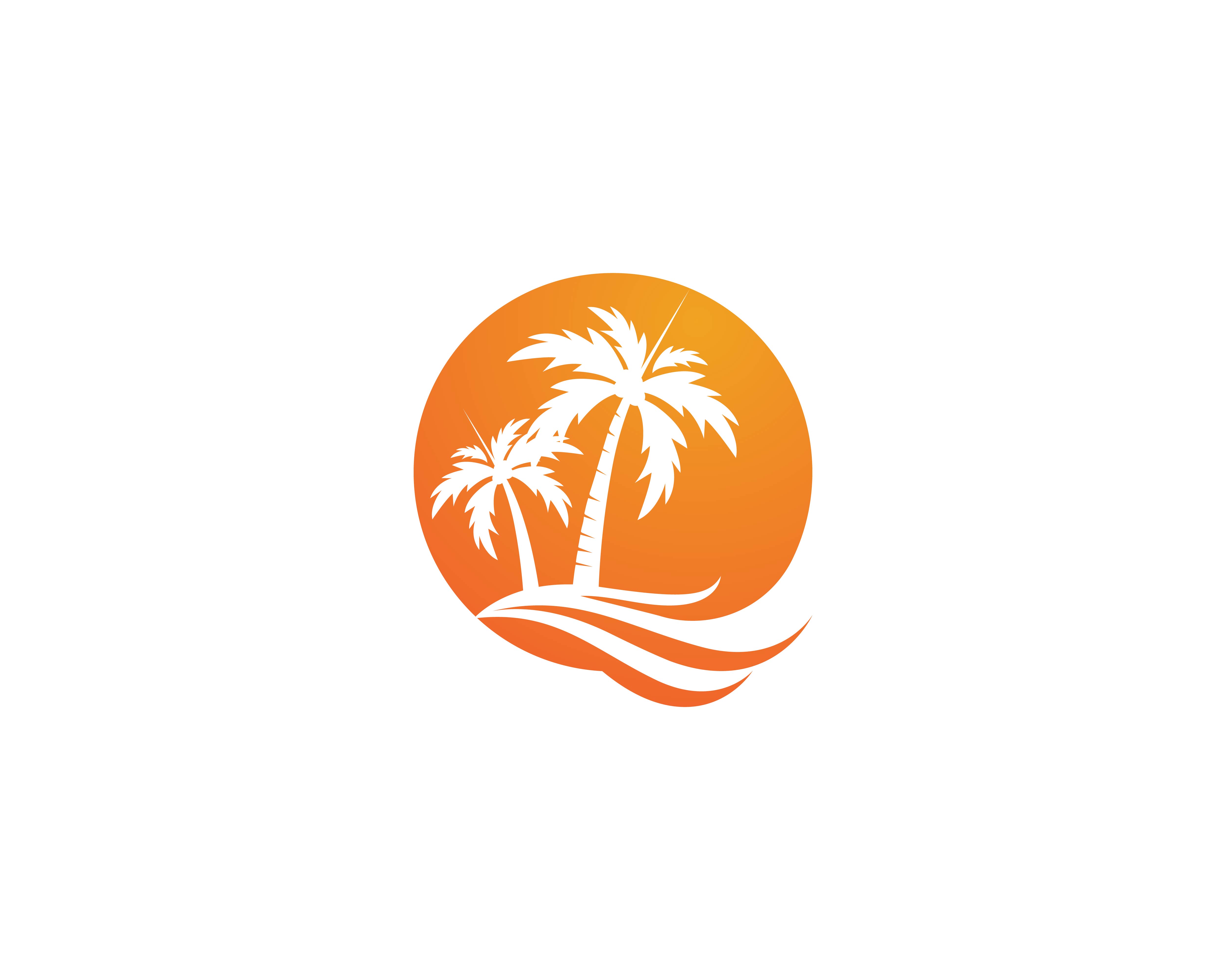 Palm tree summer logo template 595889 Vector Art at Vecteezy
