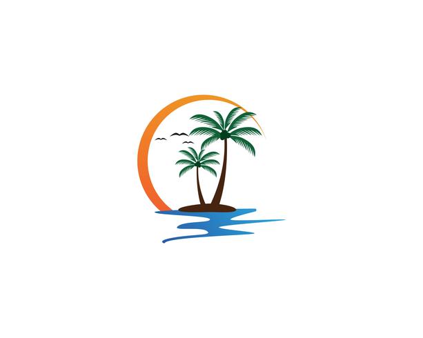 Palm tree summer logo template 596705 Vector Art at Vecteezy