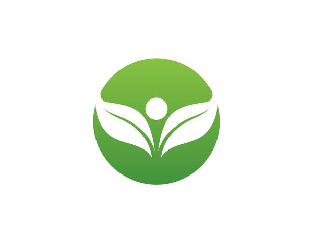 Ecology leaves logo illustration