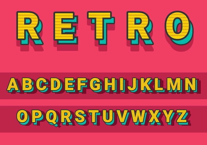 Retro Alphabet vector