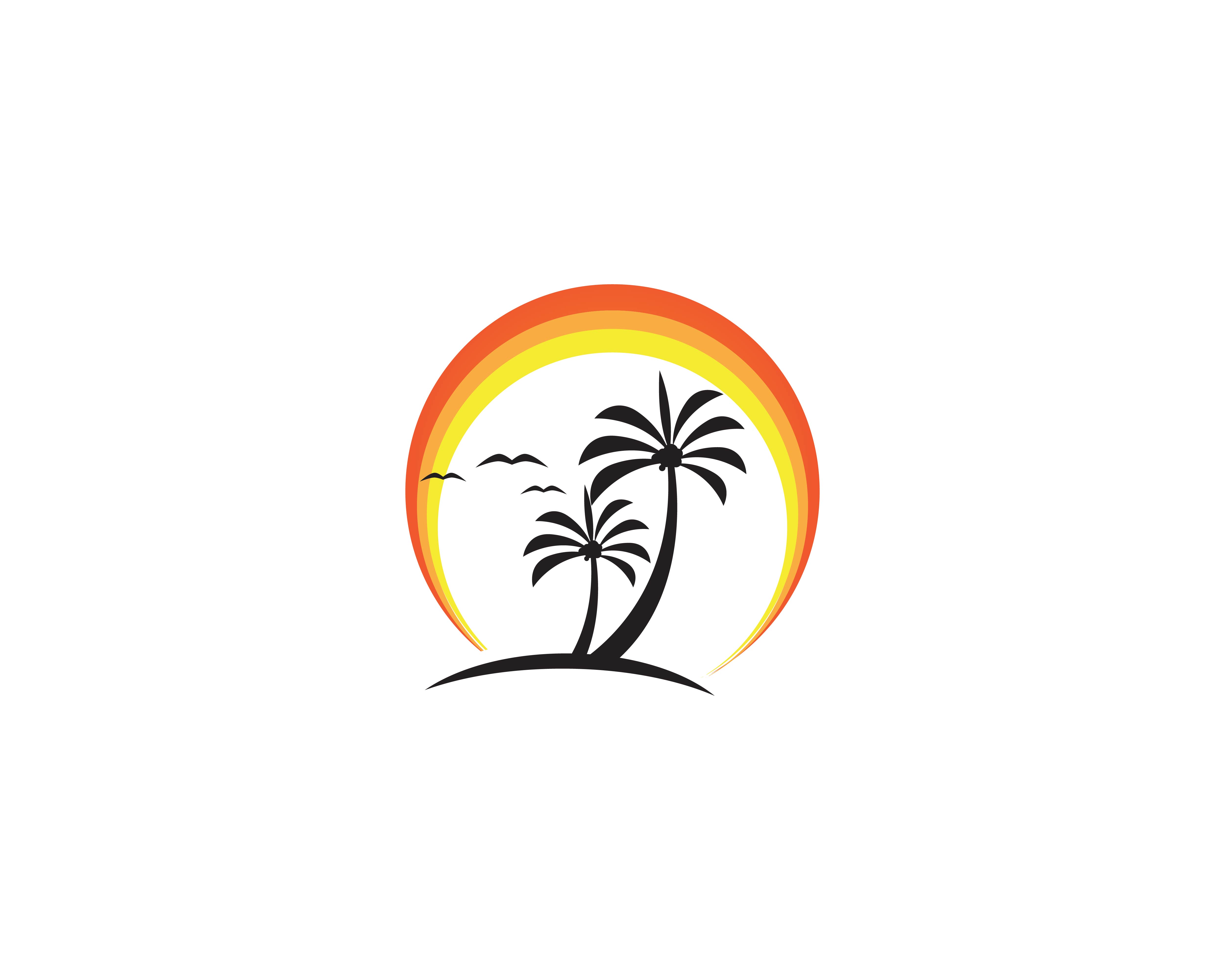 Palm tree summer logo template 597284 Vector Art at Vecteezy