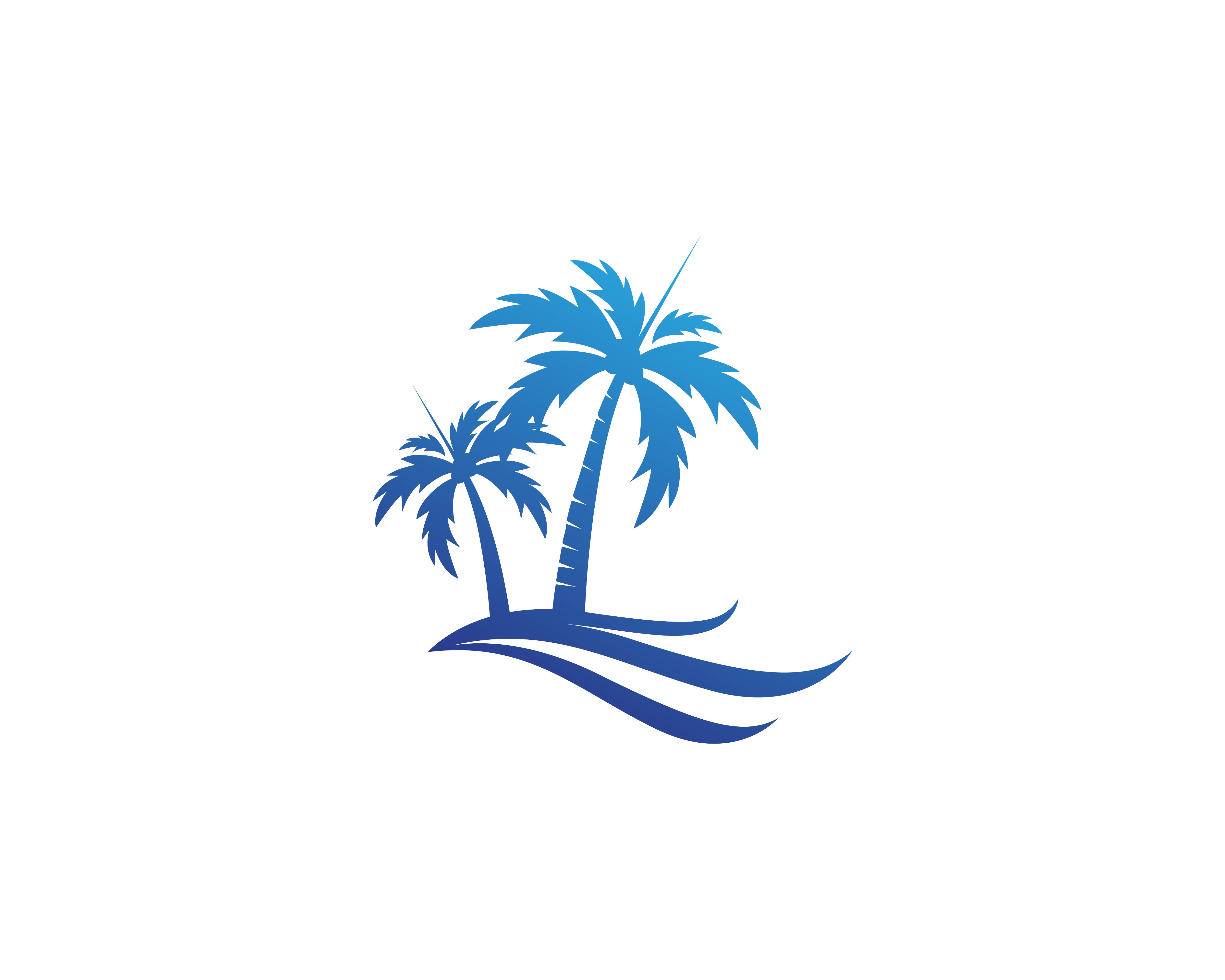 Palm Tree Logo Sea Beach Logo Design Tropical Palm Trees Island | My ...