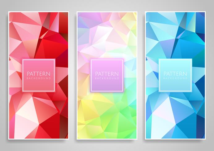 Low poly banner designs vector