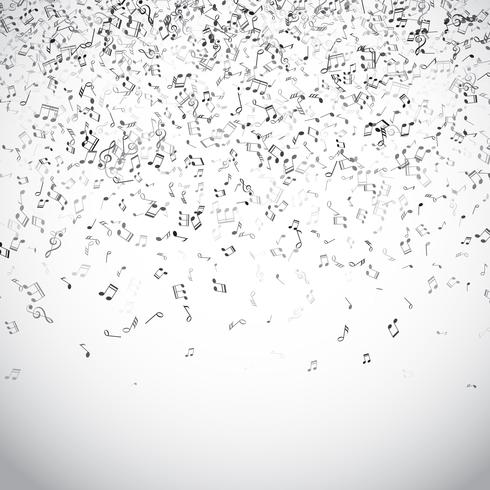 Resumen musica notas de fondo vector