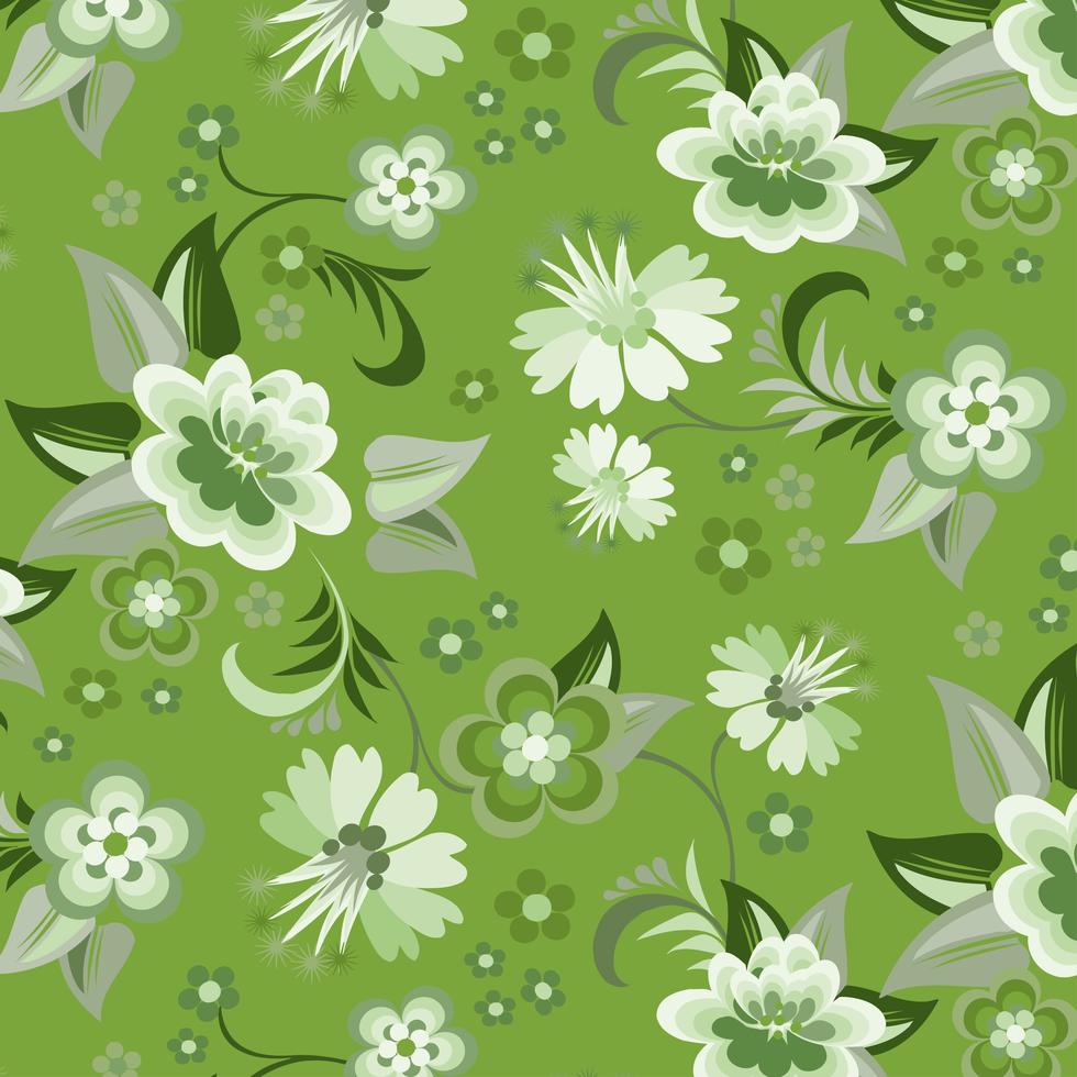 Download Seamless green floral wallpaper 597593 - Download Free Vectors, Clipart Graphics & Vector Art